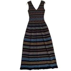 Missoni Maxi Fit & Flare Dress S IT 42 Multicolor Sleeveless V-neck Lined Party